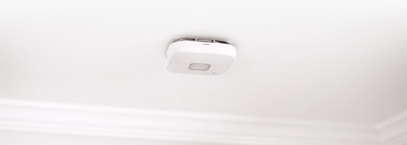 Smoke alarm on ceiling