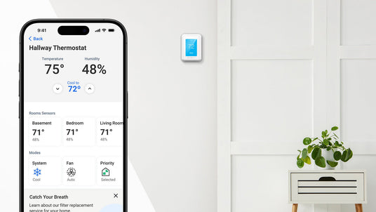 Thermostat and app screen