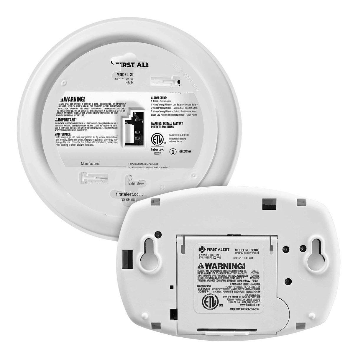 Battery-Operated Smoke Alarm & Battery-Operated CO Alarm Value Pack
