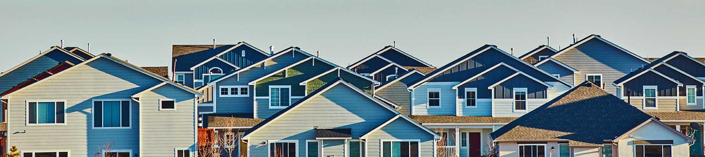 Banner showing rows of homes in a suburb